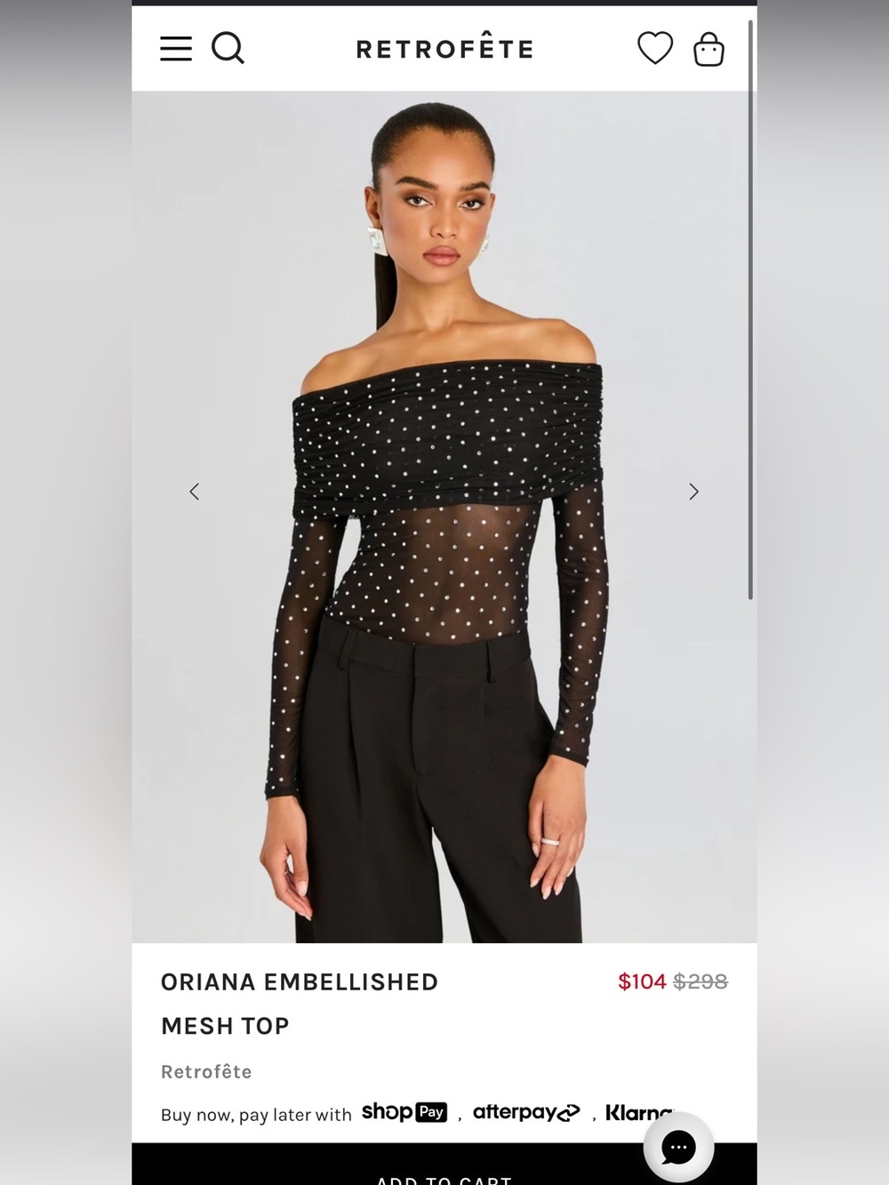 Reformation ORIANA EMBELLISHED MESH TOP 
SOLD OUT!!!!
